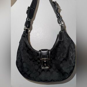 Black Coach Signature hobo bag